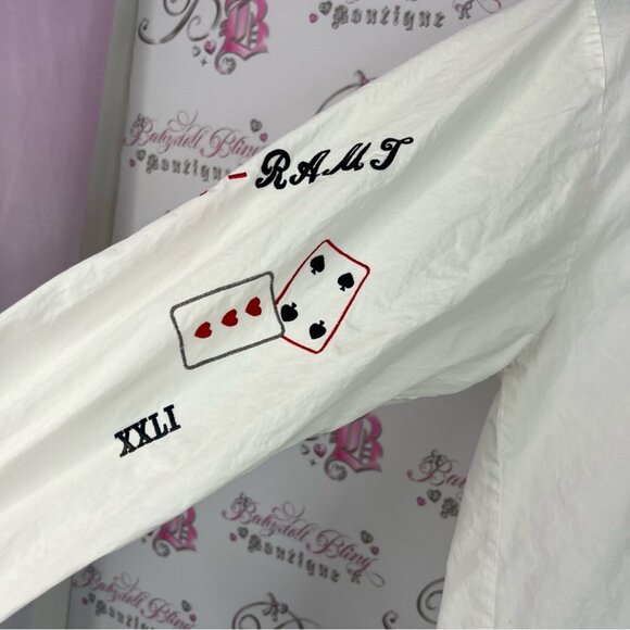 Como studio button up casino π° cards White Shirt with Red and Black Accents - Picture 3 of 8